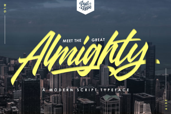 Almighty: A Bold Script Font for Small Business Branding