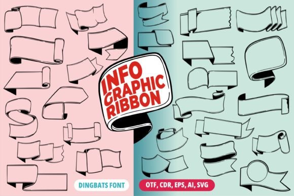 Infographic Ribbon: A Creative Dingbats Font for Editorial Design